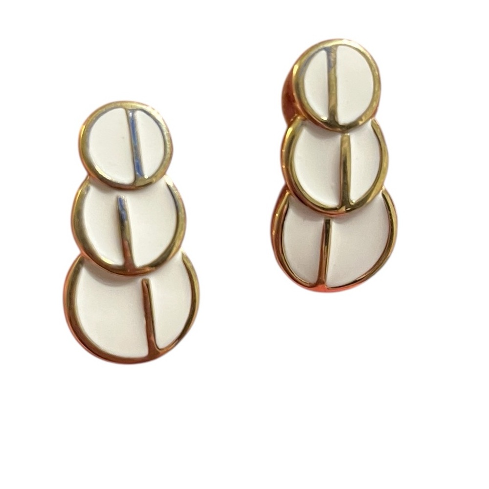 Vintage 80’s Elegant Gold and White Earrings